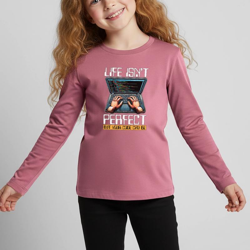 Coder Life Isn't Perfect But Your Code Developer Kinder Premium Bio Langarmshirt