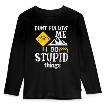 Mountainbiker Mountainbike Mountainbiken Geschenk - Kinder Premium Bio Langarmshirt - Schwarz - Vorne - AI Model Kid Male (0cm)