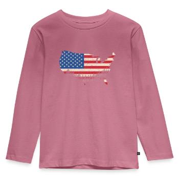 Amérique - T-shirt manches longues Premium Enfant - mauve - Devant - AI Model Kid Female (0cm)