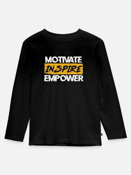 Motivation - Kinder Premium Bio Langarmshirt - Schwarz