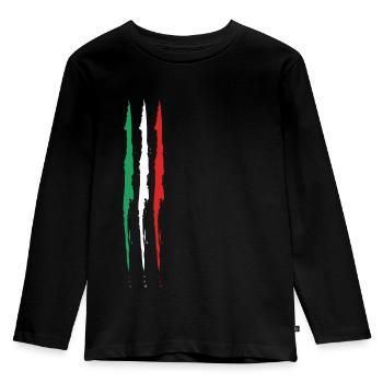 Italia Italy Flag - T-shirt manches longues Premium Enfant - noir - Devant - AI Model Kid Male (0cm)