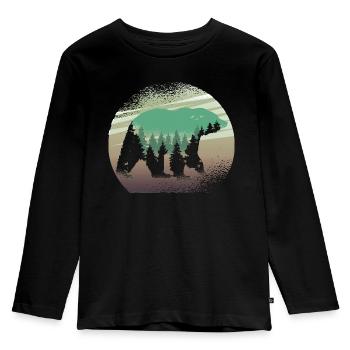 Grizzly bear - Kids' Premium Longsleeve Shirt - black - Front - AI Model Kid Male (0cm)