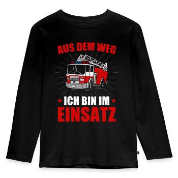 Feuerwehr Kindergartenkind Aus dem Weg - Kinder Premium Bio Langarmshirt - Schwarz - Vorne - AI Model Kid Male (0cm)