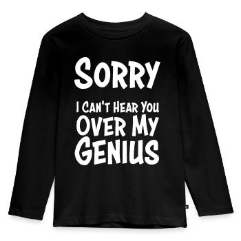 GENIUS - Kids' Premium Longsleeve Shirt - black - Front - AI Model Kid Male (0cm)