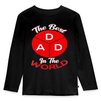 The Best Dad in the World - Kinder Premium Bio Langarmshirt - Schwarz - Vorne - AI Model Kid Male (0cm)