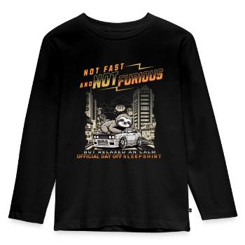 Not Fast and Not Furious Official Sleep Shirt - Kids' Premium Longsleeve Shirt - black - Front - AI Model Kid Male (0cm)
