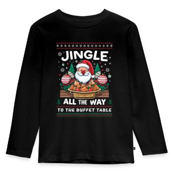 Klingeln Sie bis zum Buffettisch - Kinder Premium Bio Langarmshirt - Schwarz - Vorne - AI Model Kid Male (0cm)
