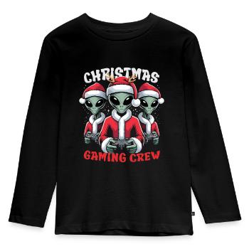 Christmas Gaming Crew - Kids' Premium Longsleeve Shirt - black - Front - AI Model Kid Male (0cm)