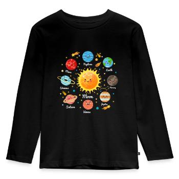 Solar System Space Planets for a sience lover - T-shirt manches longues Premium Enfant - noir - Devant - AI Model Kid Male (0cm)