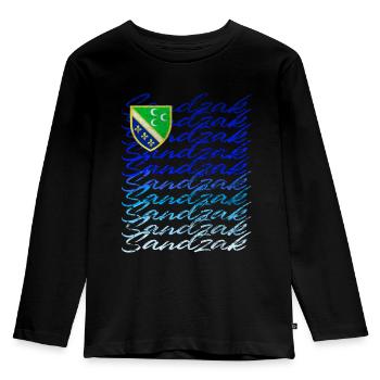 Sandzak DNA Proud Sandzak Roots colorfull sandzak - Kinder Premium Bio Langarmshirt - Schwarz - Vorne - AI Model Kid Male (0cm)