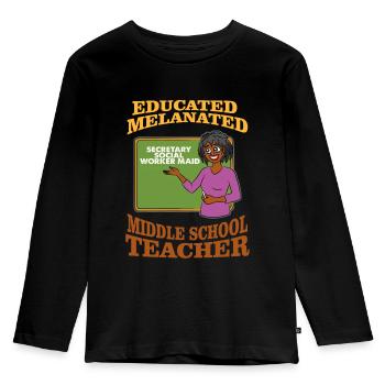 Trained teacher of the Melanierten Middle School - Kids' Premium Longsleeve Shirt - black - Front - AI Model Kid Male (0cm)