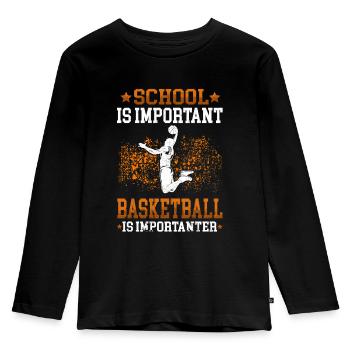 Le basketball est un joueur de basket-ball important - T-shirt manches longues Premium Enfant - noir - Devant - AI Model Kid Male (0cm)