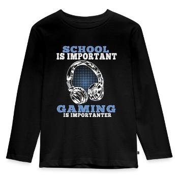 Jouer à des jeux vidéo importants Gamer Gaming Gamers - T-shirt manches longues Premium Enfant - noir - Devant - AI Model Kid Male (0cm)