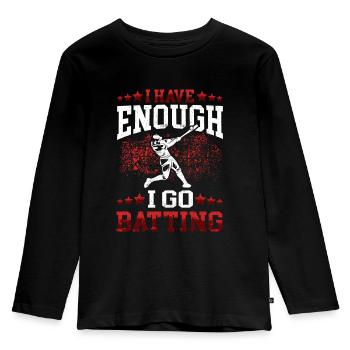 Je vais frapper Baseball Joueur de baseball Joueur de baseball - T-shirt manches longues Premium Enfant - noir - Devant - AI Model Kid Male (0cm)