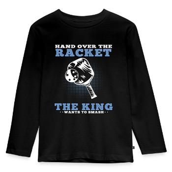 Pickelball König schmettern Pickleball - Kinder Premium Bio Langarmshirt - Schwarz - Vorne - AI Model Kid Male (0cm)
