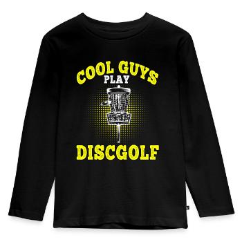Disc Golf Coole Jungs spielen Discgolf Discgolfer - Kinder Premium Bio Langarmshirt - Schwarz - Vorne - AI Model Kid Male (0cm)