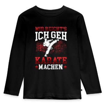 Geh Karate machen Karateka asiatischer Kampfsport - Kinder Premium Bio Langarmshirt - Schwarz - Vorne - AI Model Kid Male (0cm)