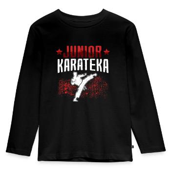 Karate Nachwuchs Karateka asiatischer Kampfsport - Kinder Premium Bio Langarmshirt - Schwarz - Vorne - AI Model Kid Male (0cm)