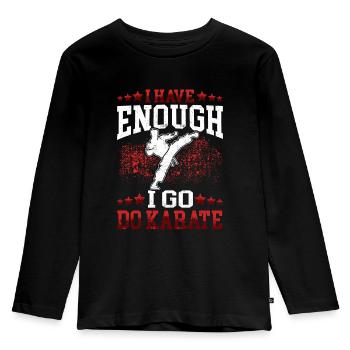 Geh Karate machen Karateka asiatischer Kampfsport - Kinder Premium Bio Langarmshirt - Schwarz - Vorne - AI Model Kid Male (0cm)