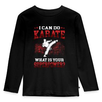 Je peux recommander karatéka karatéka arts martiaux asiatiques - T-shirt manches longues Premium Enfant - noir - Devant - AI Model Kid Male (0cm)