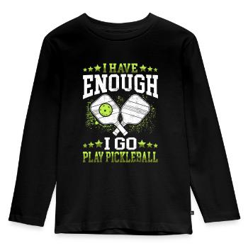 Je vais jouer au pickle ball - T-shirt manches longues Premium Enfant - noir - Devant - AI Model Kid Male (0cm)