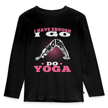 Yoga Je vais faire du yoga Méditation Namasté - T-shirt manches longues Premium Enfant - noir - Devant - AI Model Kid Male (0cm)