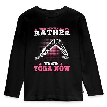 Le yoga préfère faire du yoga Méditation Namasté - T-shirt manches longues Premium Enfant - noir - Devant - AI Model Kid Male (0cm)