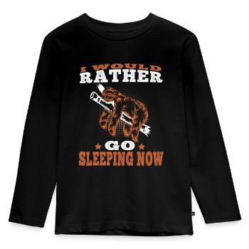 Sloth would rather go to sleep Lazy - Kids' Premium Longsleeve Shirt - black - Front - AI Model Kid Male (0cm)