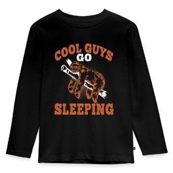 Sloth Cool guys go to sleep lazy Lazy - Kids' Premium Longsleeve Shirt - black - Front - AI Model Kid Male (0cm)