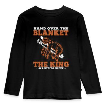 Paresseux Le roi veut dormir paresseux Paresseux - T-shirt manches longues Premium Enfant - noir - Devant - AI Model Kid Male (0cm)