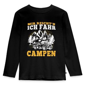 camping mir reichts fahr campen Wohnwagen Urlaub - Kinder Premium Bio Langarmshirt - Schwarz - Vorne - AI Model Kid Male (0cm)