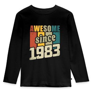 40 years old Awesome since 1983 40th birthday - Kids' Premium Longsleeve Shirt - black - Front - AI Model Kid Male (0cm)