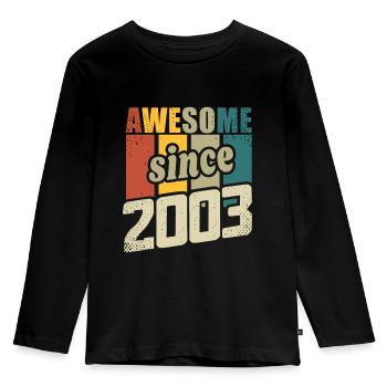 20 years old Awesome since 2003 20th birthday - Kids' Premium Longsleeve Shirt - black - Front - AI Model Kid Male (0cm)