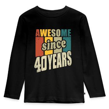 40 ans Génial depuis 40 ans 40e anniversaire - T-shirt manches longues Premium Enfant - noir - Devant - AI Model Kid Male (0cm)