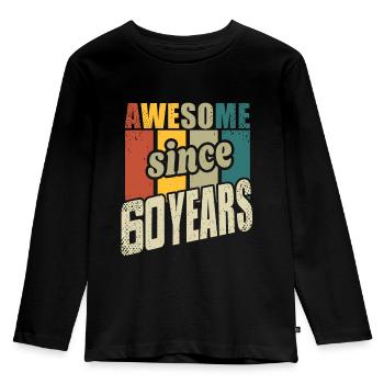 60 years old Awesome since 60 years 60th birthday - Kids' Premium Longsleeve Shirt - black - Front - AI Model Kid Male (0cm)