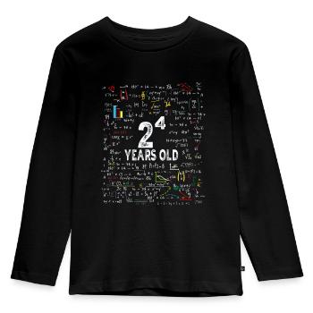 Deux à la puissance de quatre = 16 ans - Mathématiques - T-shirt manches longues Premium Enfant - noir - Devant - AI Model Kid Male (0cm)