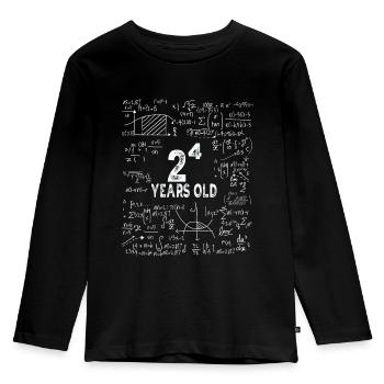 Deux à la puissance de quatre = 16 ans - Mathématiques - T-shirt manches longues Premium Enfant - noir - Devant - AI Model Kid Male (0cm)