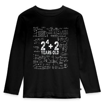 Deux à la puissance de quatre = 18 ans - Mathématiques - T-shirt manches longues Premium Enfant - noir - Devant - AI Model Kid Male (0cm)