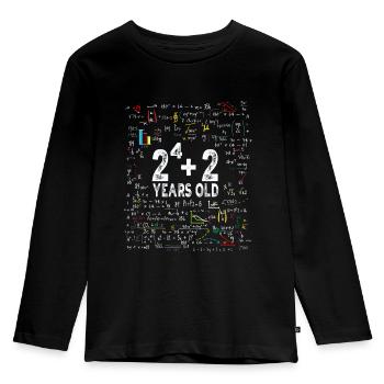 Deux à la puissance de quatre = 18 ans - Mathématiques - T-shirt manches longues Premium Enfant - noir - Devant - AI Model Kid Male (0cm)