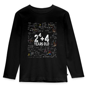Deux à la puissance de quatre = 20 ans - Mathématiques - T-shirt manches longues Premium Enfant - noir - Devant - AI Model Kid Male (0cm)