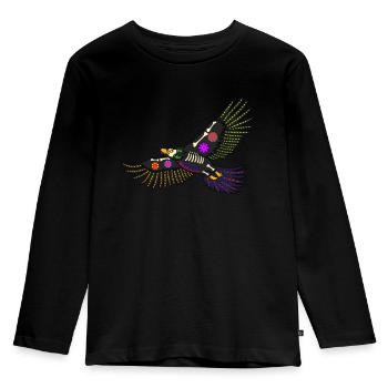 Day of the dead colored eagle mexican - Kids' Premium Longsleeve Shirt - black - Front - AI Model Kid Male (0cm)