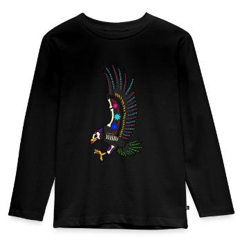 Day of the dead colored eagle mexican - Kids' Premium Longsleeve Shirt - black - Front - AI Model Kid Male (0cm)