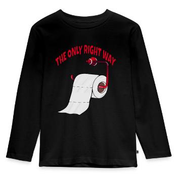Toilettenpapier Der Richtige Weg lustiges - Kinder Premium Bio Langarmshirt - Schwarz - Vorne - AI Model Kid Male (0cm)