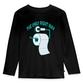 Toilettenpapier Der Richtige Weg lustiges - Kinder Premium Bio Langarmshirt - Schwarz - Vorne - AI Model Kid Male (0cm)