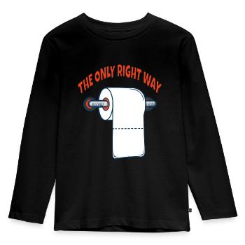 Toilettenpapier Der Richtige Weg lustiges - Kinder Premium Bio Langarmshirt - Schwarz - Vorne - AI Model Kid Male (0cm)
