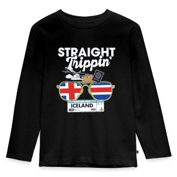 Straight Trippin' Iceland Vacation Tour Voyage - T-shirt manches longues Premium Enfant - noir - Devant - AI Model Kid Male (0cm)