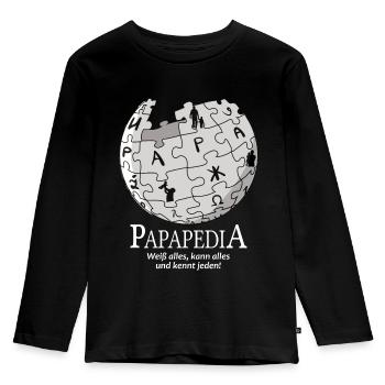Papapedia dad the oracle omniscient funny father - Kids' Premium Longsleeve Shirt - black - Front - AI Model Kid Male (0cm)
