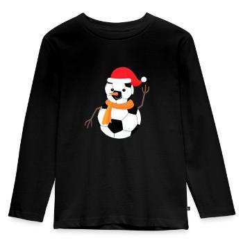 Bonhomme de foot - T-shirt manches longues Premium Enfant - noir - Devant - AI Model Kid Male (0cm)