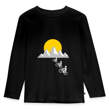 Faire du vélo / faire du vélo - T-shirt manches longues Premium Enfant - noir - Devant - AI Model Kid Male (0cm)