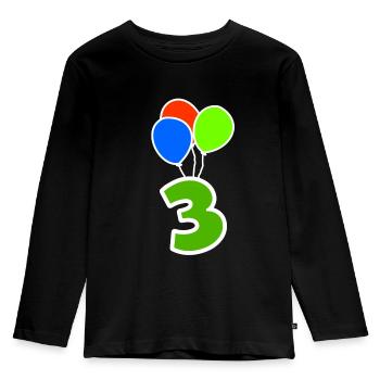 3rd birthday honor day gift idea - Kids' Premium Longsleeve Shirt - black - Front - AI Model Kid Male (0cm)